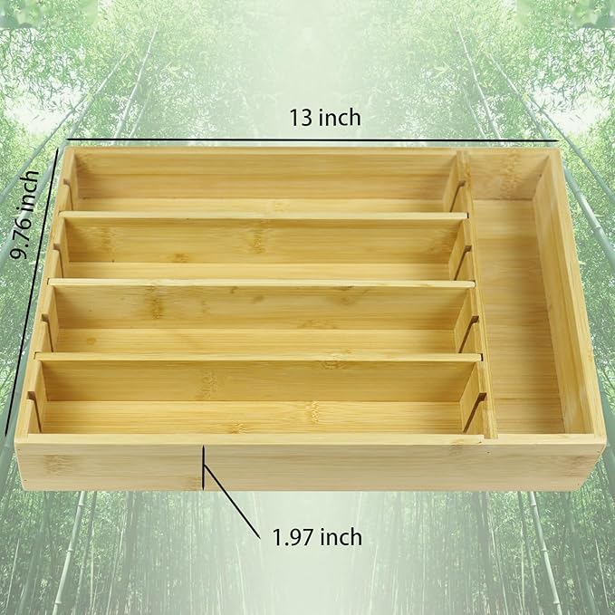 Kitchen Bamboo Drawer Organizer - Image 4