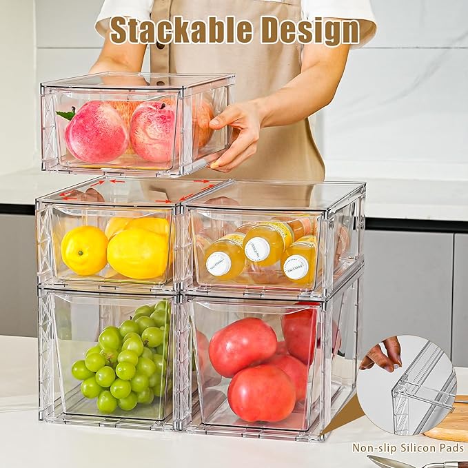 8Pack Stackable Kitchen Storage Organizer, Pantry Organizers and Storage - Image 2