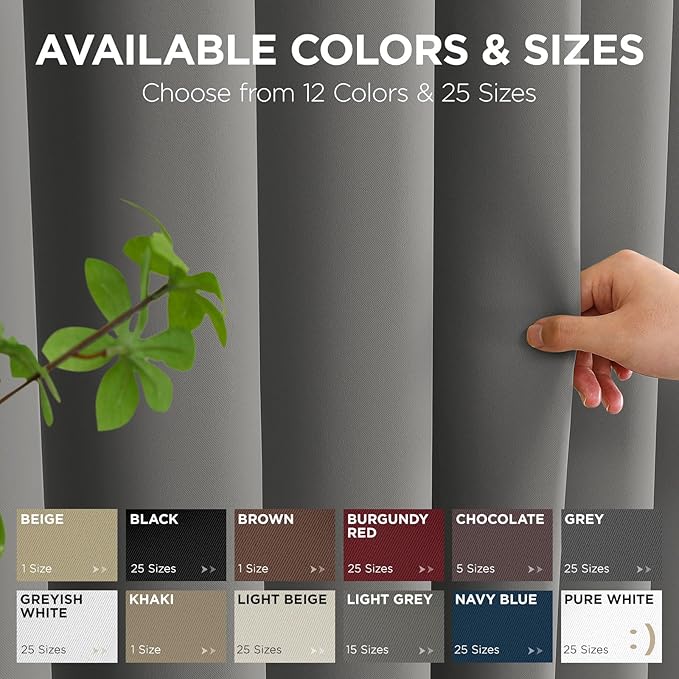 Joydeco Blackout Patio Sliding Door Curtains 90 Inches Long, Grommet Privacy - Image 9