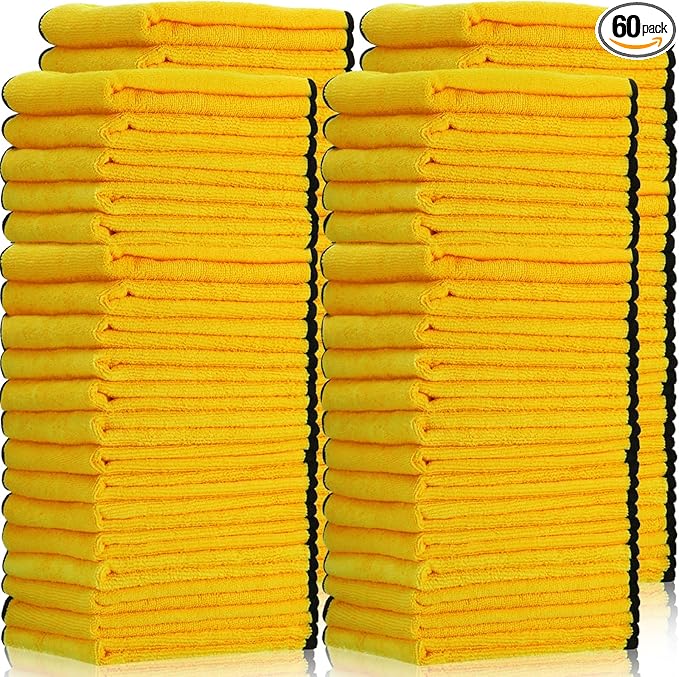 Tallew 60 Pcs Microfiber Towels 16 Inch x 16 Inch Microfiber Cloth Car Drying by Tallew
