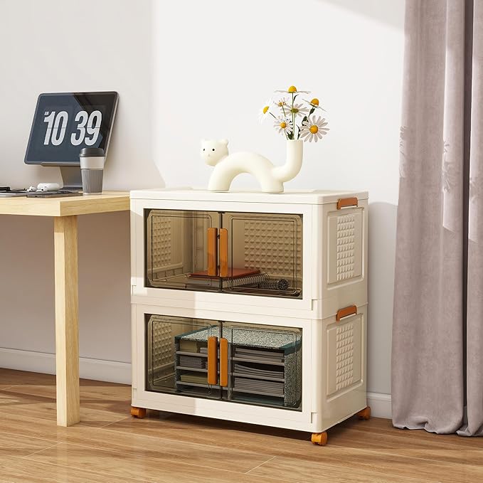 2 Tier Large Stackable Plastic Storage Bins - Image 6