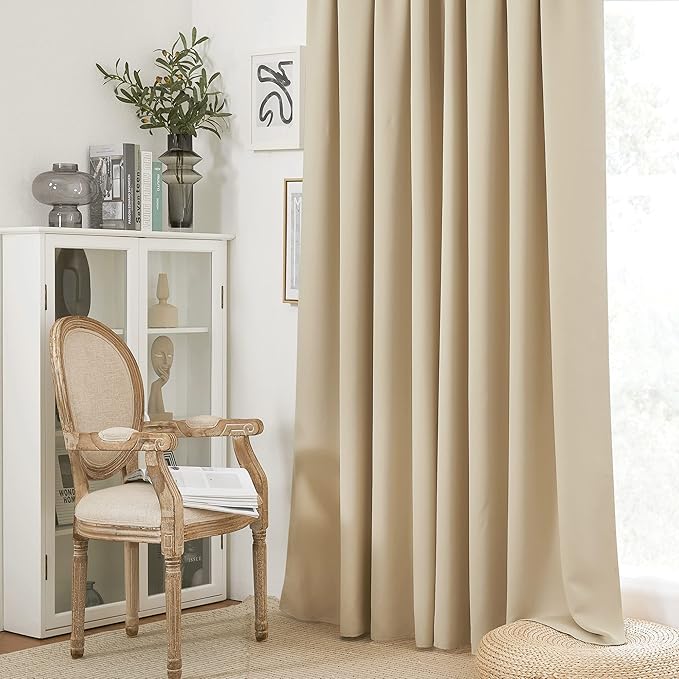 RYB HOME Curtains for Bedroom 72 inches Long, W 34 x L 72, Biscotti Beige - Image 5