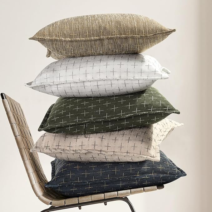 ZWJD Pillow Covers 22x22 Set of 2 Soft Polyester Textured Pillow Covers - Image 5