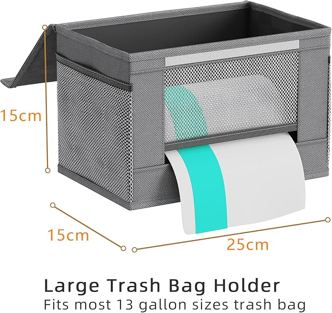 2 Pack Trash Bag Holder Dispenser, Oxford Cloth Garbage Bag Storage Organizer - Image 2