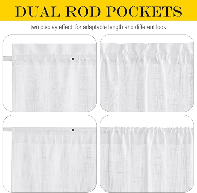 NICETOWN Sidelight Sheer Door Window Curtains - Image 3