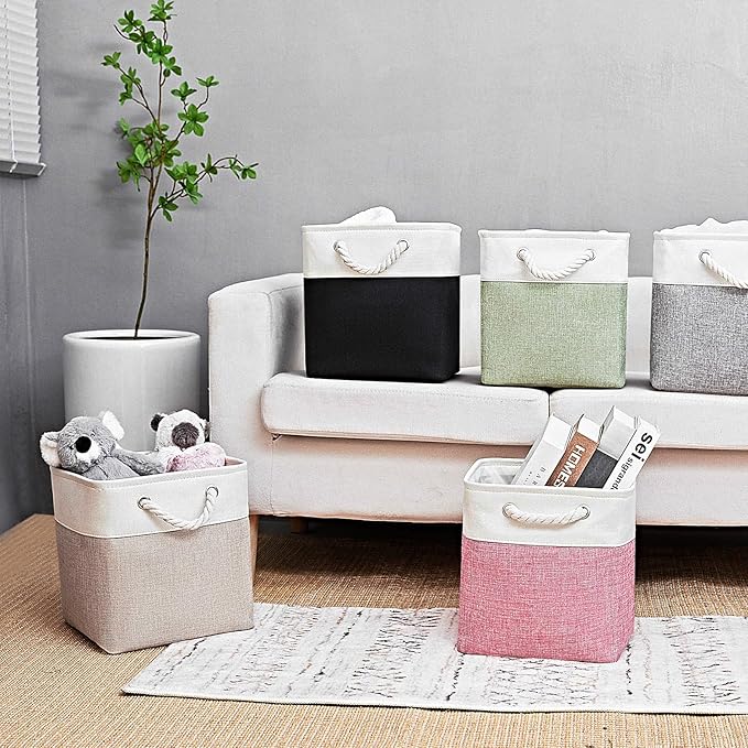 Cube Storage Bins, Collapsible Fabric Storage Cubes Bins, 11 Inch Cube Storage - Image 4
