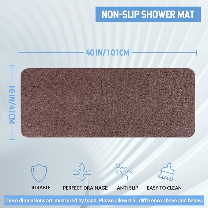 Non-Slip Bathtub Mat, Anti Slip Shower Mat, Fast Drying Bathtub Mats, Foot - Image 2