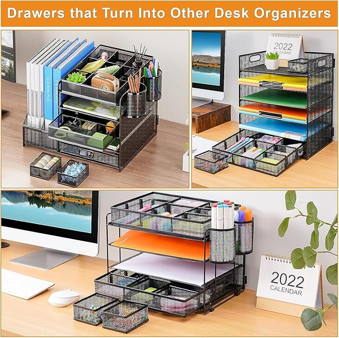 Marbrasse 3 Pack Desk Drawer Organizers - Image 6