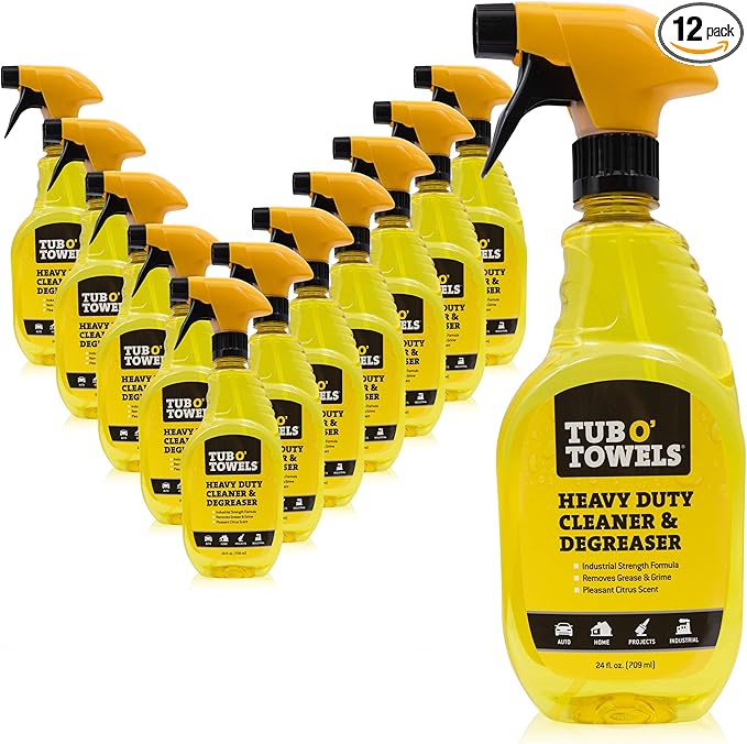 Tub O' Towels Heavy Duty Cleaner and Degreaser Spray Helps in Removing Oil Tar by TubOTowels