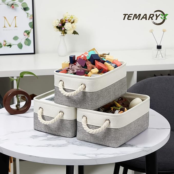 Temary Small Storage Baskets for Organizing 6Pcs Small Storage Bins, Decorative - Image 4