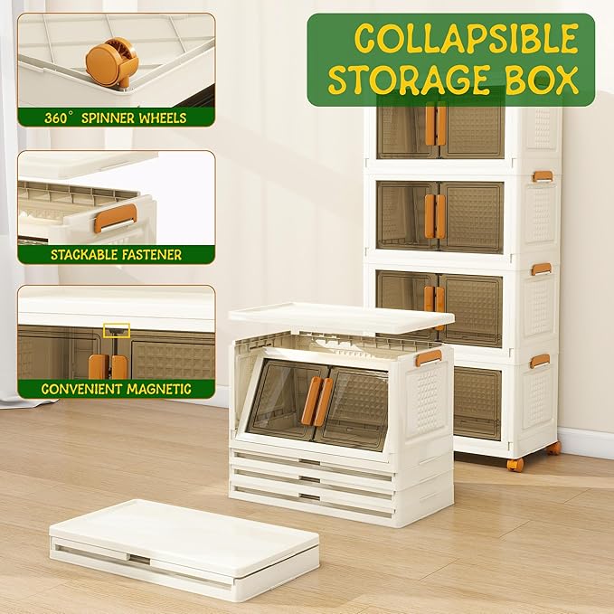 4 Tier Stackable Plastic Storage Bins - Image 2
