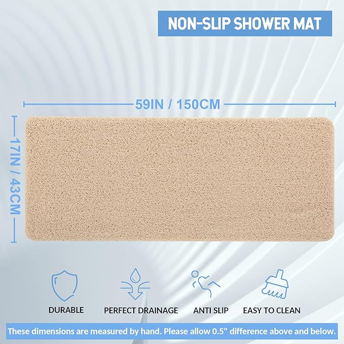 Non-Slip Bathtub Mat, 2 Pack Anti Slip Shower Mat, Fast Drying Bathtub Mats - Image 2