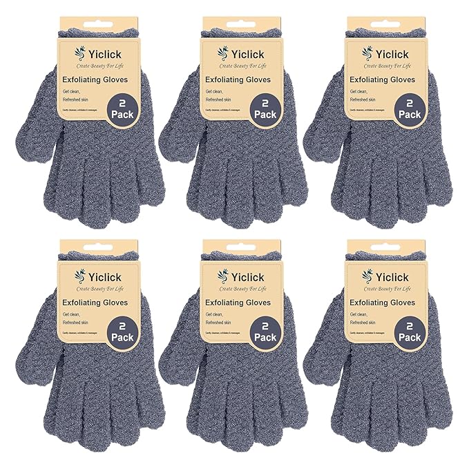 Yiclick Heavy Exfoliating Gloves, Exfoliating Body Scrubber by YiclickCreateBeautyforLife