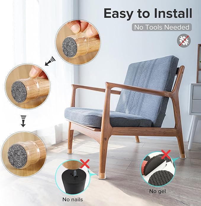 24PCS Upgraded Silicone Chair Leg Floor Protectors - Image 5