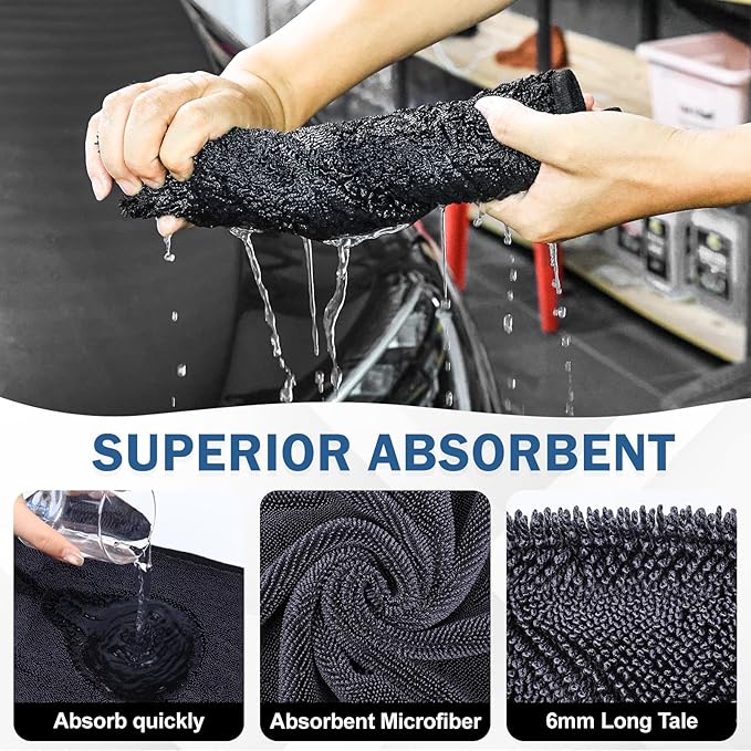 Navona 5-Pack 600GSM Professional Microfiber Car Drying Towels - Image 2