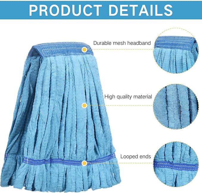 Lallisa 10 Pcs Commercial Mop Head Replacement Tube Microfiber Mop Heads - Image 3