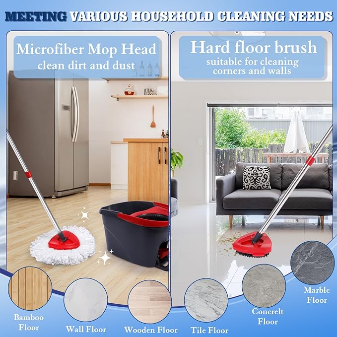 4 Packs Spin Mop Replacement Heads Compatible - Image 3