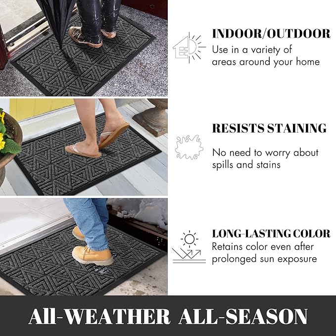 Yimobra Large Door Mat 36x24, All-Weather Waterproof Non-Slip Welcome Matt - Image 4