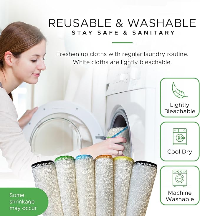 Whiffkitch Dishcloths Dishrags for Kitchen and Household Cleaning 9x9 6-Pack - Image 6