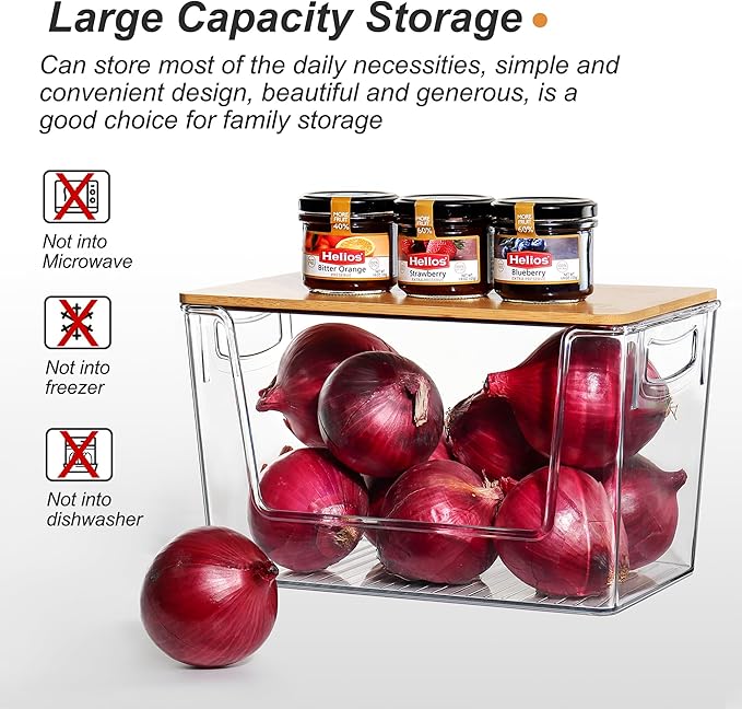 Pantry Organizers Storage, 2 Pack Stackable Kitchen Counter Bins - Image 3