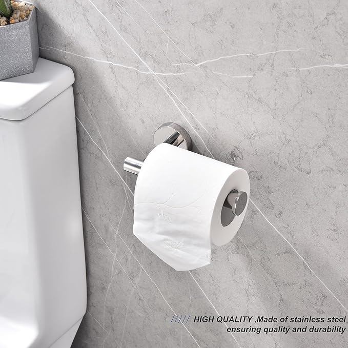 TASTOS Toilet Paper Holder SUS304 Stainless Steel Round Size Polished Chrome 2 - Image 3