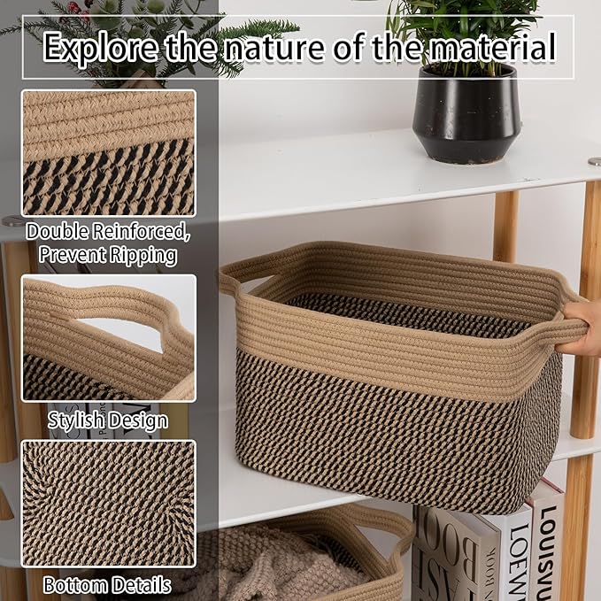 OIAHOMY 3 Pack Storage Basket for Organizing, Woven Basket Basket - Image 4