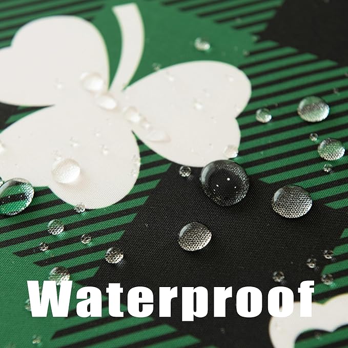 Green Waterproof Plaid St.Patrick Tablecloth Fabric - Image 4