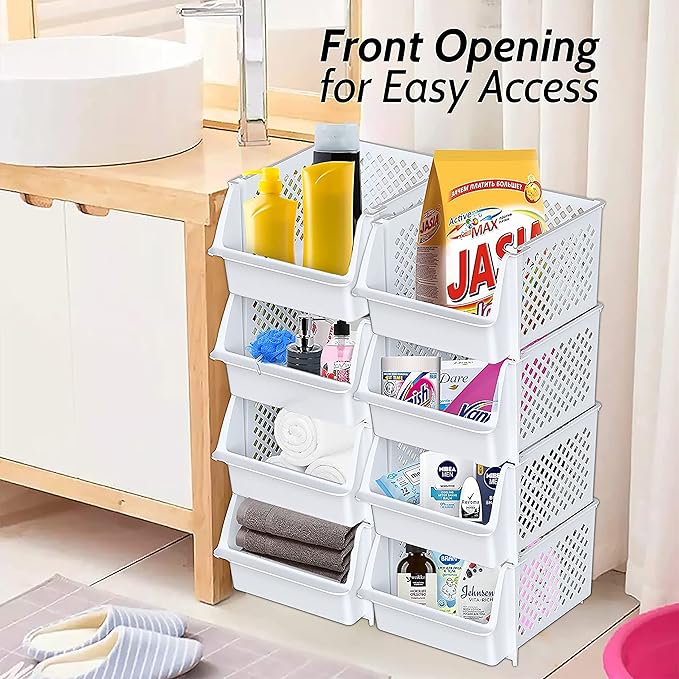TidyFriend Plastic Stackable Storage Bins - Image 6