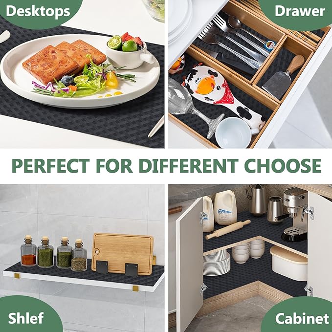 Shelf Liners, Non-Adhesive Drawer Liner, Waterproof & Oil-Proof Kitchen Cabinet - Image 5