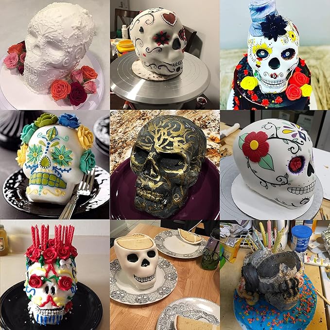JETKONG Extra Large Silicone Skull Cake Mold Haunted Skull Baking Cake Pan - Image 8
