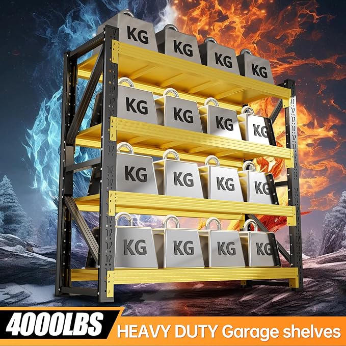 4000LBS Storage Shelves Heavy Duty, 4 Tier Adjustable Shelf, Garage Storage - Image 3