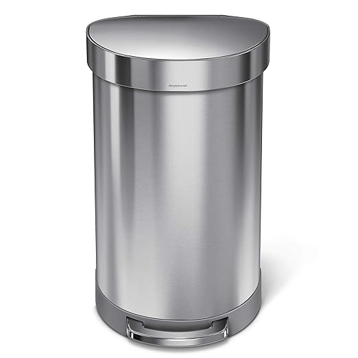 simplehuman 45 Liter/ 12 Gallon Semi-Round Hands-Free Step Trash Can - Image 3