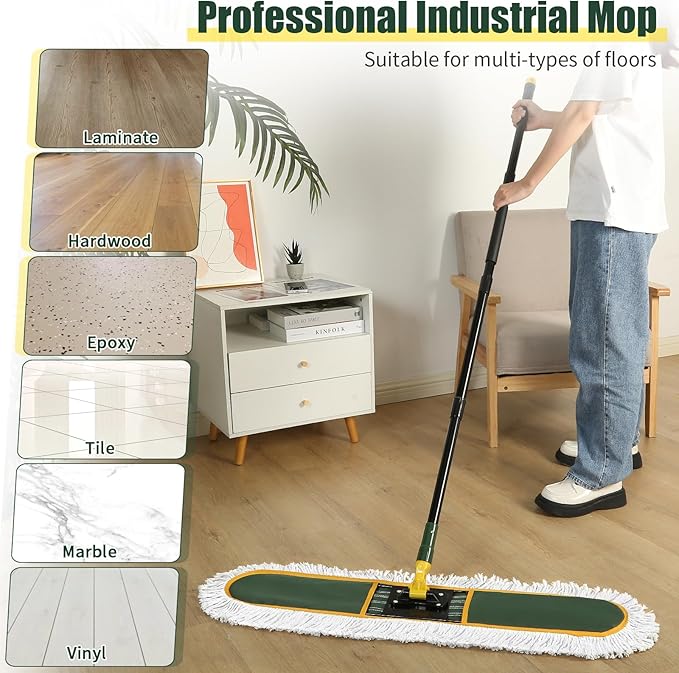 BUVE 36'' Commercial Industrial Dust Mop Replacement Heads, 2 Pack Strength - Image 2
