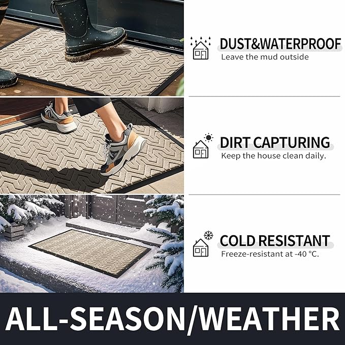 Yimobra Front Door Mat Outside Entrance 29.5x17, Waterproof Heavy Duty Outdoor - Image 5