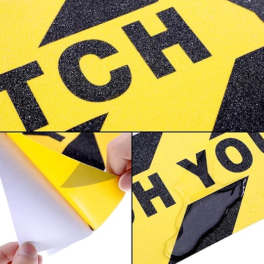 Boao 24 Pieces Watch Your Step Stickers Sign 6 x 24 Inch Caution Watch Your - Image 6