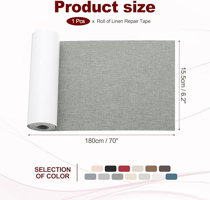 PATIKIL 70x6.2 Inch Linen Repair Tape, Repair Fabric Patch Self Adhesive Couch - Image 2