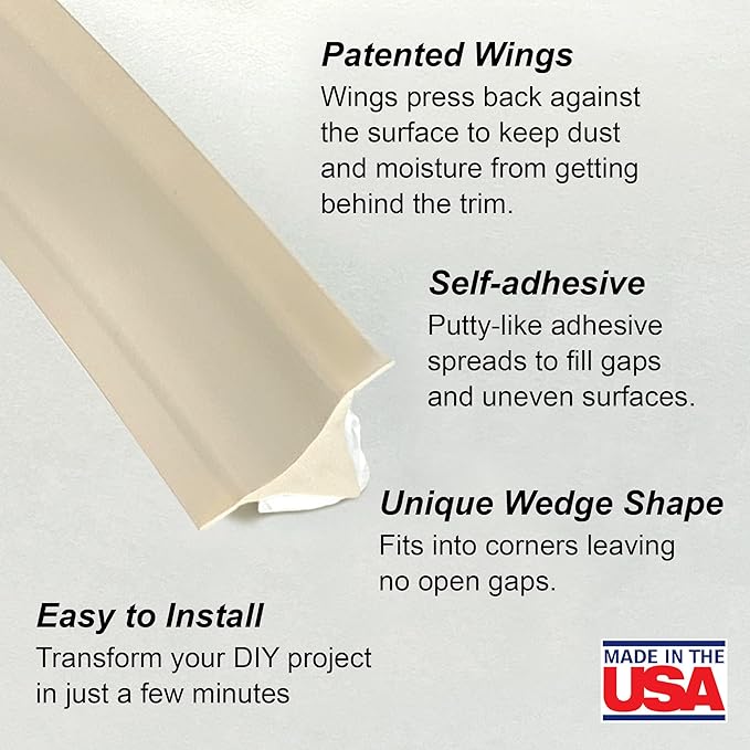 InstaTrim The Original Flexible Trim - 10ft Ivory 1/2" Wide Caulk Tape - - Image 2