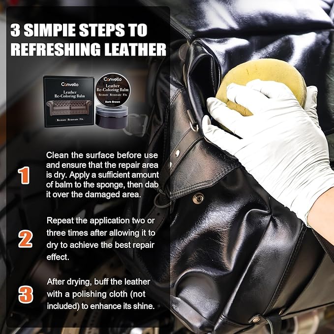 Dark Brown Leather Repair Kit, Dark Brown Leather Recoloring Balm, Leather Dye - Image 5
