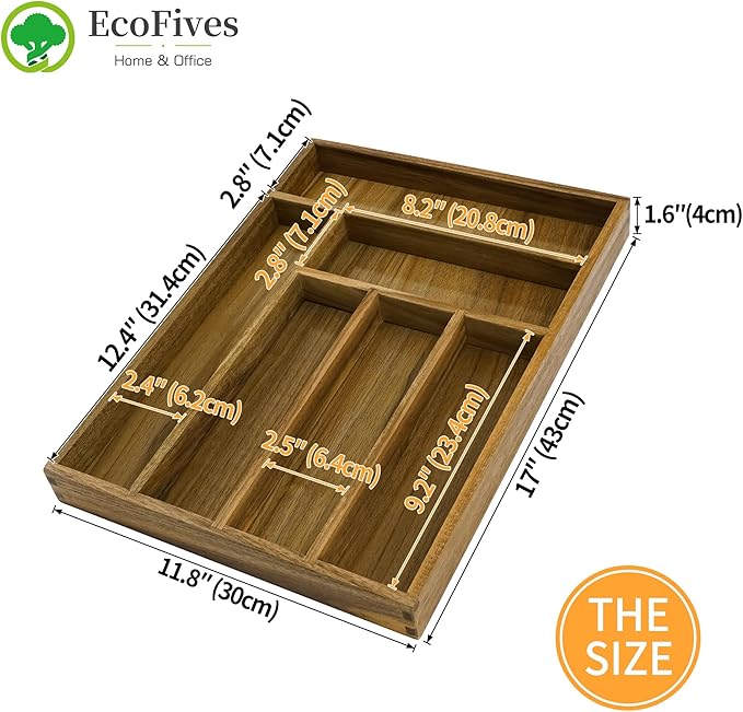 Luxury Acacia Kitchen Drawer Organizer - Image 4