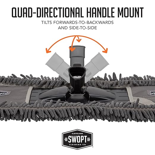 SWOPT 18” Microfiber Dust Mop + 60" Steel Handle, Combo — Dust Mop Head - Image 9