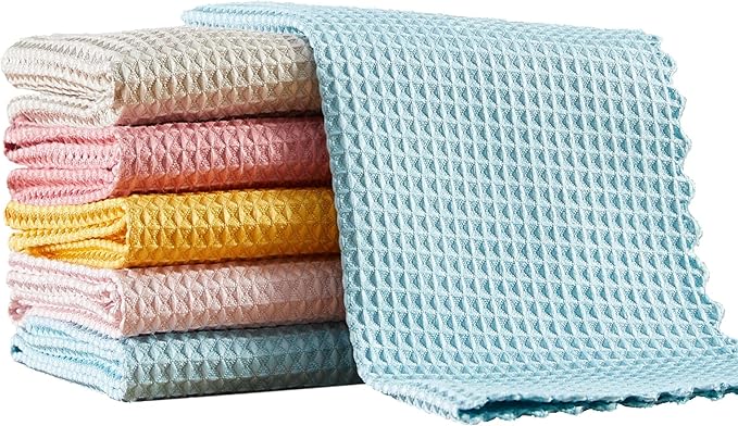 JOYMOOP Waffle Weave Cleaning Cloth, Reusable Absorbent Microfiber Cleaning by JOYMOOP