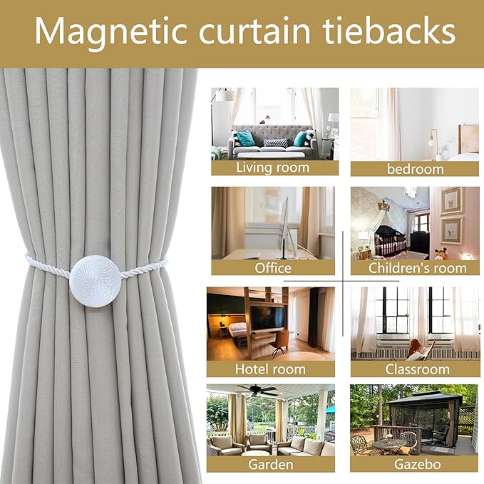 Magnetic Curtain Tiebacks - 12mm Magnetic Tie Backs - Image 6