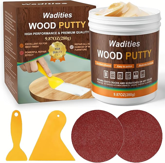 Natual Wood Filler, Natual Wood Putty, Paintable Stainable Wood Repair Putty by Wadities