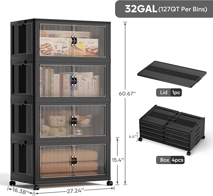 Jalove 120Gal Large Storage Bins - Image 2