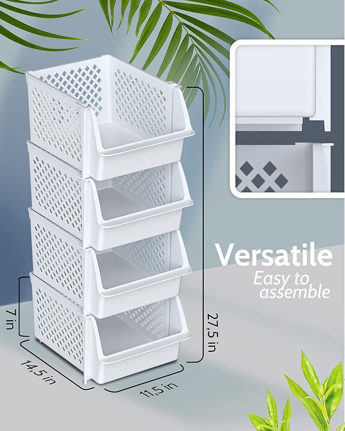 TidyFriend Plastic Stackable Storage Bins - Image 2