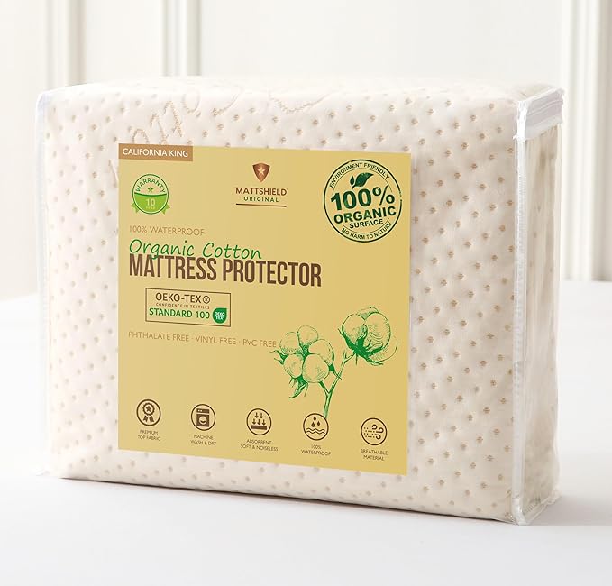 Luxury Waterproof Organic Mattress Protector Calif King by MATTSHIELDORIGINAL