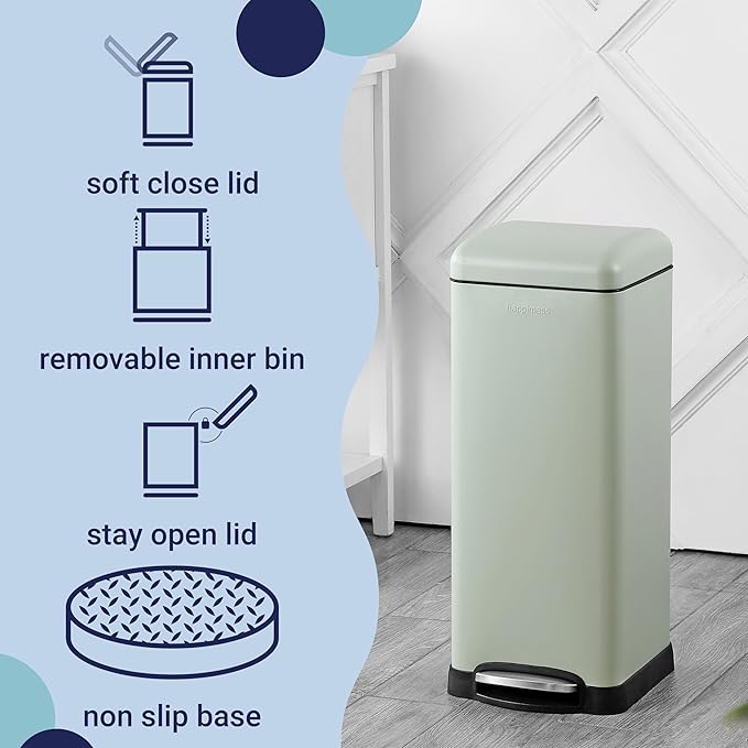 happimess HPM1007E Betty Retro 8-Gallon Step-Open Trash Can - Image 4