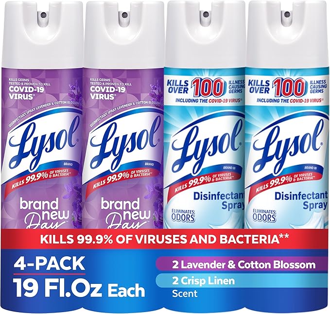 Lysol Disinfectant Spray, for Cleaning and Deodorizing, Lavender & Cotton by Unknown