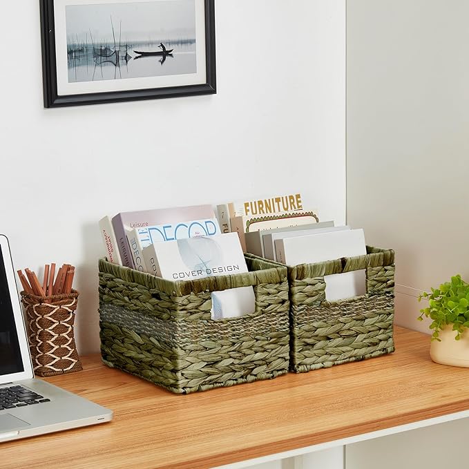 Water Hyacinth Wicker Basket, Decorative Woven Baskets - Image 7