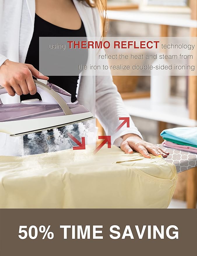 Extra Wide Ironing Board Cover and Pad, 18X49 Reflective Silicone Ironing Board - Image 2
